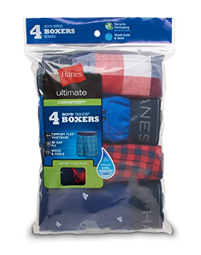 Hanes Boys' Boxer Briefs W/Comfortsoft Waistband, Assorted 4-Pack2