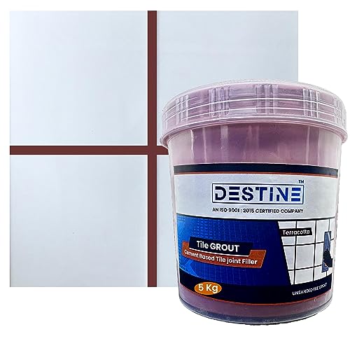 Image of DESTINE Tile Grout (16 COLOURS) (ALL PACKS: 100 Gm, 400 Gm, 800 Gm, 1 Kg, 3 Kg, 5 Kg), Waterproof, Cement Based Tile Joint Filler, Crack Filler, Tiles Gap Filler, Tile Grout (5 Kg, Terracotta)