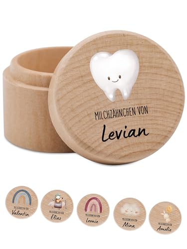 Bärenfreunde Milchzahndose Holz personalisiert mit Namen