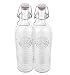 Produktbild Bormioli 2er Set Glasflasche Officina 1825 - geriffelte 1,2 Liter Flasche mit Bügelverschluss und Relief Verzierung, 4250857232383