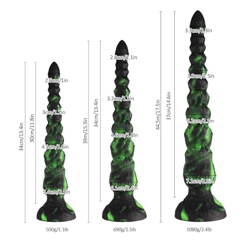 Image of Long Monster Dildo Butt Plug, 13.4IN Fantasy AnalDildo with Strong Suction Cup, Soft Silicone G Spot Dildos for Men Women Couples, Prostate Massager Anal Plug Adult Sex Toy