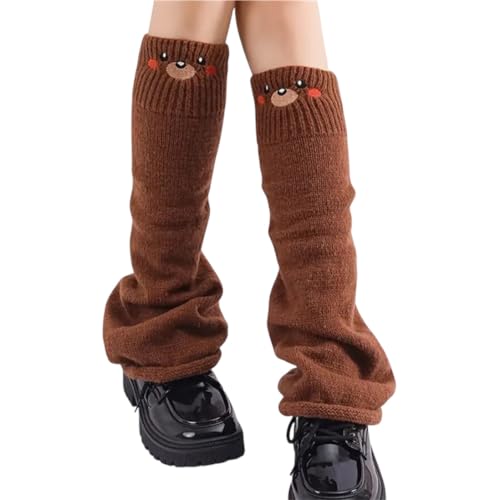 ClawsandPaws Cartoon Frog/Strawberry/Rabbit/Bear Crochet Leg Warmers, Y2K Thick Winter Leg Warmers, Cute Knitted Long Socks