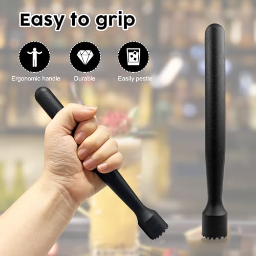 6 Pieces Muddler for Cocktails Plastic Muddler, 8 Inch Drink Muddler Bar Muddler Tool Set Fruit Muddler for Ice Crusher Bartender Bars Accessories for Making Mojitos,Margaritas and Other Fruit Drinks