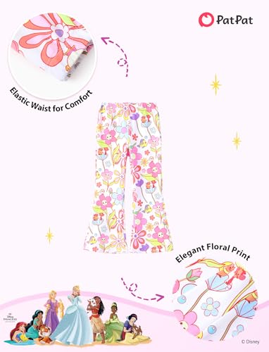 Image of Disney Frozen Princess Minnie Stitch Girl Clothes Long Sleeve Knot Front Sweatshirt Flare Pants Fall 2 Piece Outfit 2-9Y