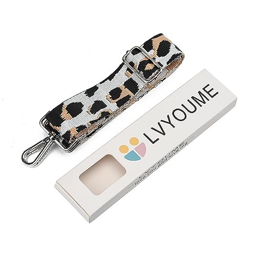 Image of LVYOUME Purse Strap Silver Hardware Wide Bag Straps Replacement Crossbody Adjustable Shoulder Strap for Purses