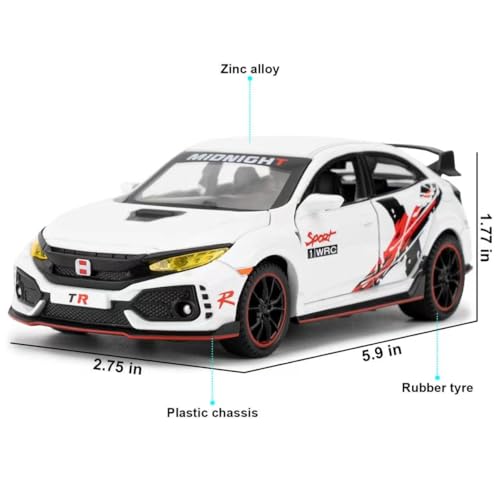 WAKAKAC Auto Diecast 1:32 Modelo Type-R con Luz y Sonido miniatura 2