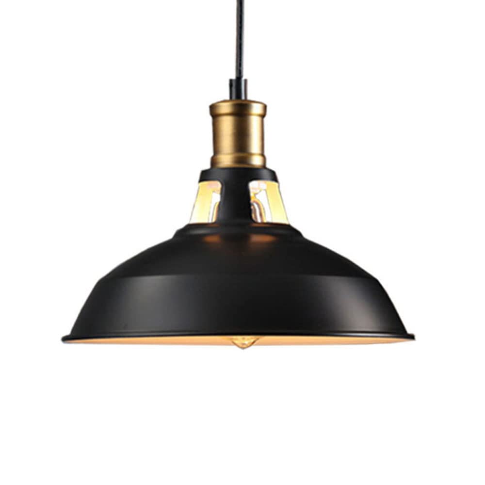 Lampe Suspendue E27 avec plafonnier moderne noir 15,7 pouces et cordon réglable pour cuisine