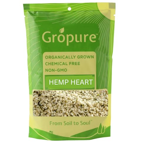 Image of GroPure Organic | Hemp Hearts 150g | Hulled Hemp Seeds for Eating | 36g Complete Protein | 10g Omega 3 & 6 Per Serving | Hemp Hearts for Eating | Raw, Pesticide-Free | Blends Into Smoothies, Salads & More
