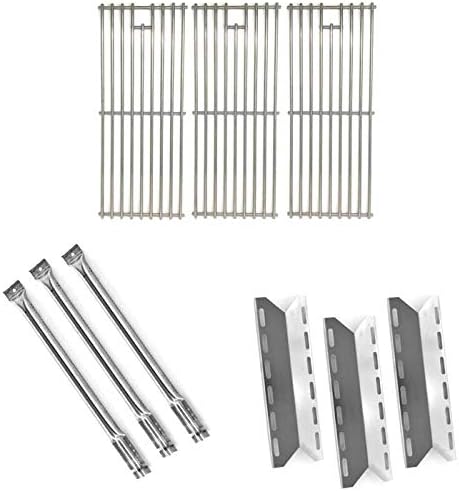 Perfecto llama 7200335Kit de repuesto incluye escudos de calor, quemadores y acero parrillas de cocción