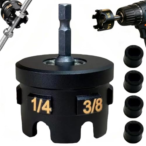 Alloy Threaded Rod Nut Runner with 4 Replacement HeadsFast Nut and Bolt Removal