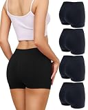 Levao Boxer Femme Culotte Femme sans Couture Shorty Shorts Anti Frottement Caleçons Femmes avec Entrejambe Culottes Microfibre Stretch Lot de 4