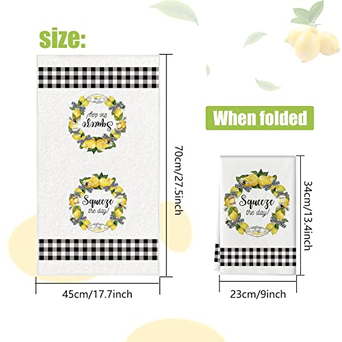 Poilkmni Gnome Lemon Kitchen Dish Towels, 17.7 X 27.6 Inch Tea Towels Dishcloths For Kitchen Cleaning, Summer Hand Towels, Farmhouse Lemon Kitchen Decor, Housewarming Gifts For New Home #TOP1