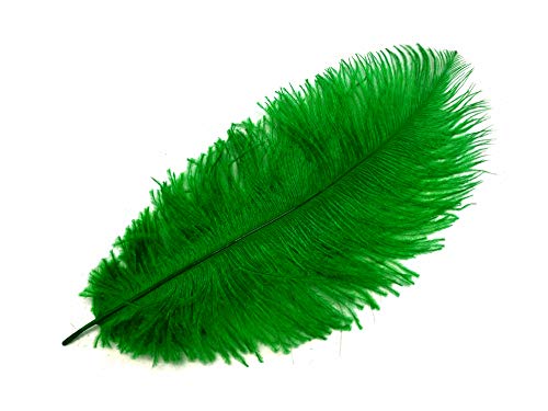 10 Pieces - 11-13" Kelly Green Bleached & Dyed Ostrich Drabs Body Feathers Centerpiece Craft Costume Supply | Moonlight Feather