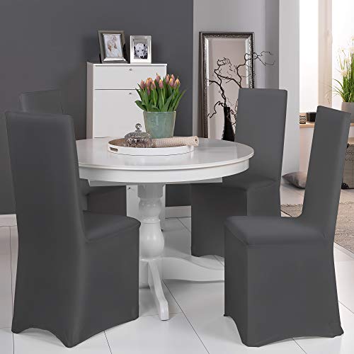 Beautissu Bankett stoelhoezen 4-delige set Leona - 45x95 cm lange stretch stoelhoezen - elegante bi-elastische hoezen… - Afbeelding 3