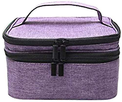 30 Flaschen Tragetasche für ätherische Öle, Aufbewahrungskoffer für Make-up mit Zwei Schichten Nagellack Organizer-Tasche für ätherische Öle Veranstalter Stapel robuste Reißverschluss Cover