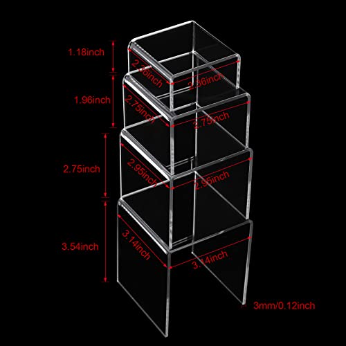 image for Chuangdi 20 Pcs Acrylic Display Risers, Clear Product Stand, Jewelry D