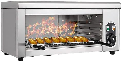 Commercial Electric Cheese Melter and Grill, High-Power Salamander Broiler with Adjustable Temperature for Melting, Toasting, and Grilling