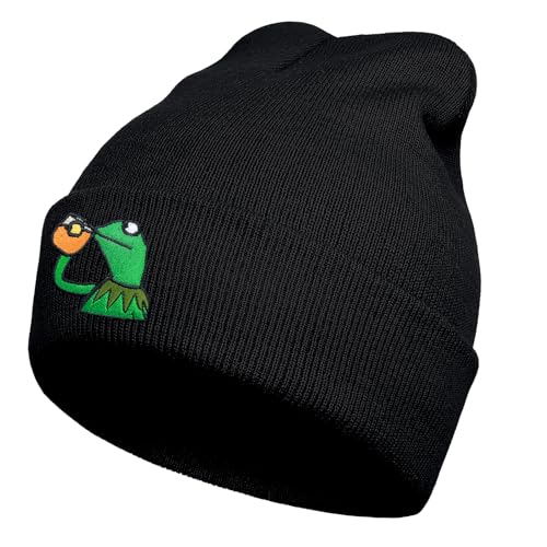 Funny Cool Beanie Anime Cute Goth Emo Knit Hat for Men and Women (Frog)