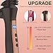 Temperature Control Mini Collaspe Hair Curler, Tangle-Free Curling Iron Brush and Volumizer, Dual Voltage Travel-Friendly Tourmaline Ceramic Ionic Hot Brush Styling Wand (New Black)