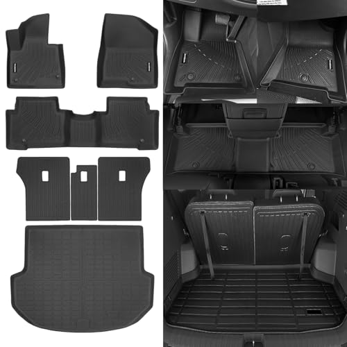 Naibeve Floor Mats for 2013-2018 Hyundai Santa Fe Sport - All Weather Custom Fit for Hyundai Santa Fe Sport Floor Mats Cargo Mat Backrest Mats Waterproof Interior Accessories