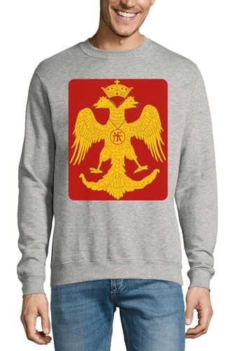 Pull byzantine aigle rouge sweat gris en coton pour homme et femme tendance