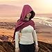 Women Men Fashion Shawl Scarf Cape | Multifunctional Hooded Cowl | Medieval Linen Cotton Cowl Hood |Vintage Goth Costume Accessory (Burgundy)