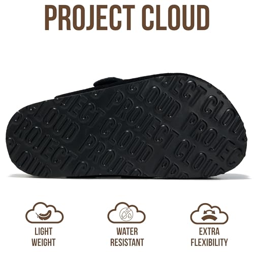 Image of Project Cloud Kids Clogs 100% Genuine Leather with Natural Cork Footbed & Memory Foam Insole Arch Support - Non-Slip Clogs for Kids - Slippers Sandals for Boys & Girls Footwear