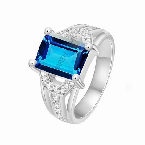 SIDHARTH GEMS 7.25 Ratti 6.00 Carat Blue topaz ring natural topaz...