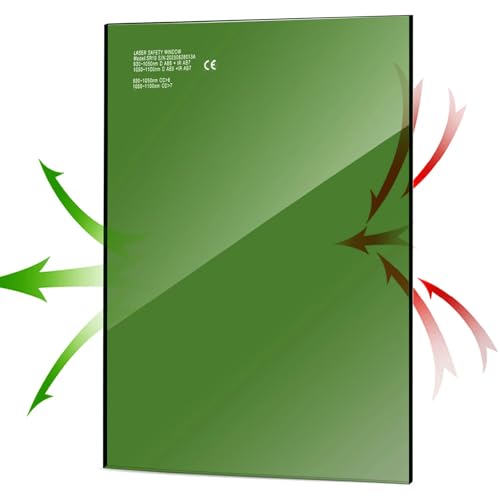 YIBEICO 1PCS Fiber Laser Safety Shield Window Panel OD6+ 980-1080nm Laser Protective Viewing Acrylic for 1064nm IR Laser Engraver Enclosure Green Laser Safety Shield Sheet(15 inch * 11 inch)