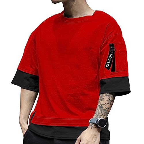 Image of FARBOT Men Cotton T-Shirt Regular Fit, Round Neck, Half Sleeves for Men
