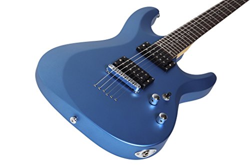 Schecter 431 C-6 Deluxe Solid-Body Electric Guitar, Satin Metallic Light Blue #TOP2