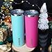 BJPKPK 2 Pack 20oz Skinny Tumblers with Lid Insulated Travel Coffee Cup Stainless Steel Thermal Mug,Turquoise,Pink