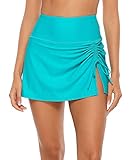 ALove Women Swim Skirt Tummy Control Swimwear Bathingsuit Bottoms Sport Skorts Swimdress XL Pale Aqu