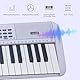 Funtaki Elektronisches Keyboard Piano mit 61 Tasten für Erwachsene und Kinder mit leuchtenden Tasten, MIDI-Konnektivität und Lernmodi – perfektes Anfängerklavier Weiß