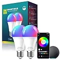 Meliya LED Smart Light Bulbs, Color Changing Dimmable & Timing Smart WiFi and Bluetooth Bulb, Compatible with Alexa and Google Assistant, RGBWW A19, 9W 800 Lumens, Music Sync, Voice Control (2 Pack)