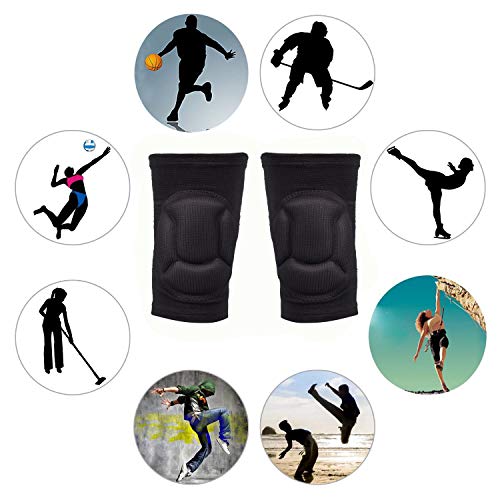 Image of Electomania 1 Pair Knee Pads Thick Sponge Collision Avoidance Kneeling Kneepad Outdoor Climbing Sports Riding Protector Protection (Black)