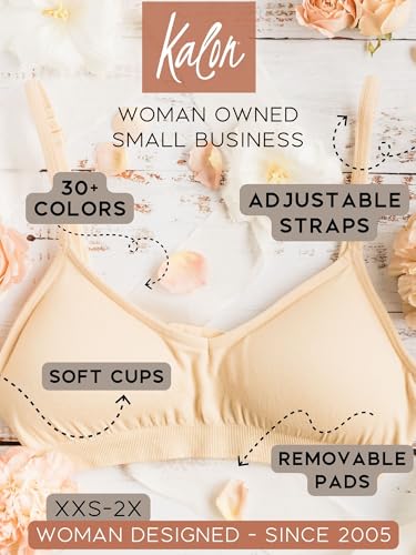 Kalon Women’s 4 Pack Demi Padded Bralette Wireless Comfortable Bra4