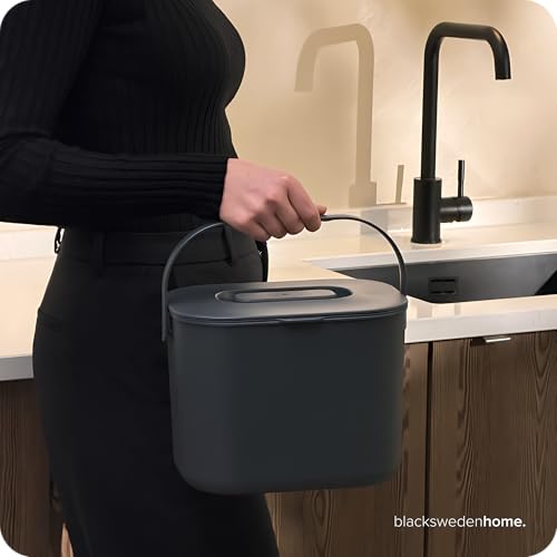 blackswedenhome. Biomülleimer Küche - 7L - Design Komposteimer mit Sieb - Bio-Mülleimer Geruchsdicht - Bio Abfalleimer- Komposter Eimer mit… – Ansicht 6