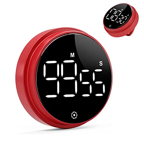 Dreamhigh® Temporizadores Digitales de Cocina, Temporizador Magnético de Cuenta Atrás con Pantalla LED, 2 Niveles de Brillo, 3 Niveles de Volumen, para Cocina, Fitness, Estudiar, Fácil-Rojo Cover