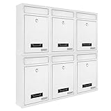 briefkastenanlage huber Lieferumfang: 6x Briefkasten weiß mit jeweils 2 Schlüsseln und gesamtem Montagematerial