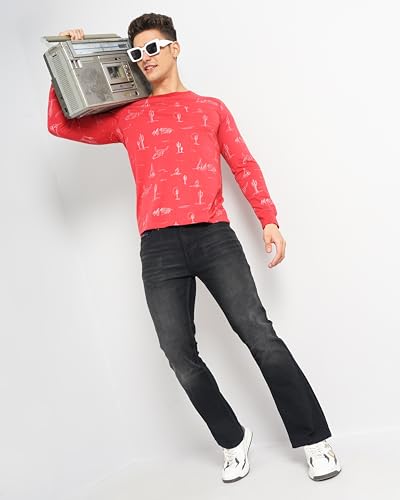 Image of The Indian Garage Co Men Bootcut Solid Mid-Rise Stretchable Jeans