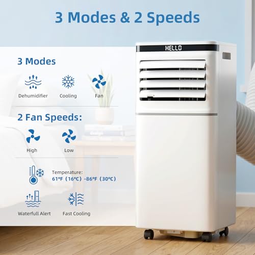 Image of Antarctic Star 8500 Btus ASHRAE Portable Air Conditioner (5000 Btus SACC) | 3-in-1 Portable Ac Unit with Sleep Mode, Digital Display & Remote Control, 24H Timer, Bedroom & Office