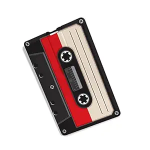 100yellow Retro Quirky Design USB Flash Drive, Casset Printed Memory Stick Pendrive (64 GB)