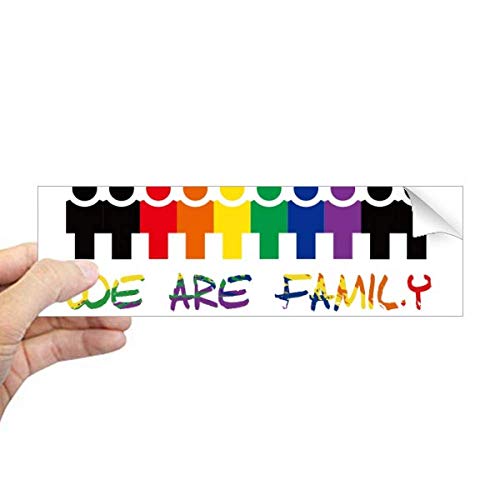 Adhesivo rectangular LGBT bandera arcoíris pegatina coche We Are Family vinilo decorativo