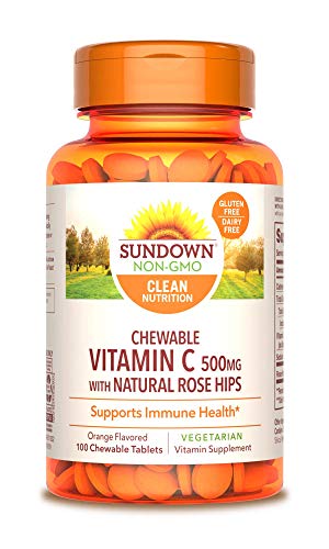 Sundown Naturals Vitamin C, 500 mg, Chewable 100 Tablets (Pack of 3)