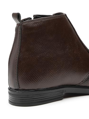 Image of Men's Vegan Leather Chelsea Boots - Classic Almond Toe Ankle Boots with Textured Finish | Formal & Smart Casual Boots