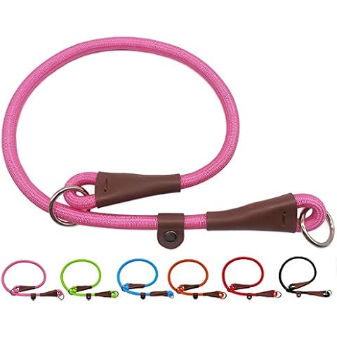 MayPaw Slip Collar Nylon Rope Choke Collar for Dog Training- No Pull Round Martingale Dog Collar for Small Medium Large Dogs Cover