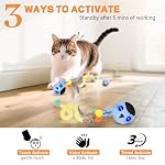 Cat Toys, Interactive Cat Toys for Indoor Cats, USB Rechargeable Electronic Smart Exercise Kitten Toy, Motion Chirping Activated Moving Ball (Blue) - Image 4