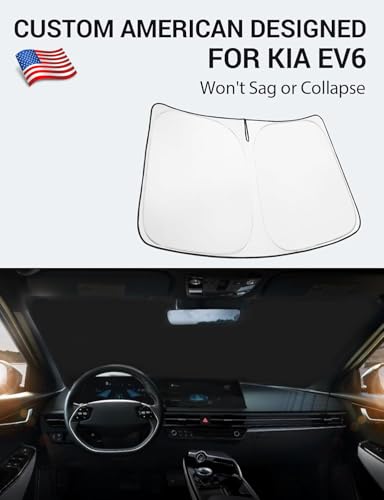 Image of Proadsy for Kia EV6 2023 2024 2025 2026 Windshield Sun Shade 4-Layer Foldable Front Sunshade Protector Sun Visor Blocks UV Rays Keep Car Cooler