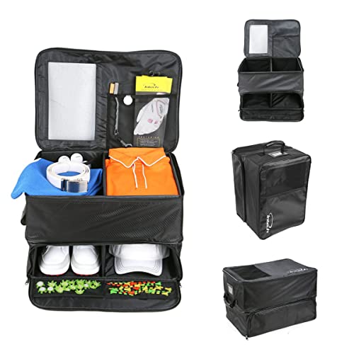 Intech Golf Trunk Organizer For Car, Suv And Truck - Double Row, Black, 19" X 14" X 12" #TOP14